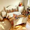 Fall Scarecrow Pumpkin Sunflower 3Pcs Duvet Cover Set Rustic Thanksgiving Farm Aesthetic Bedding Set