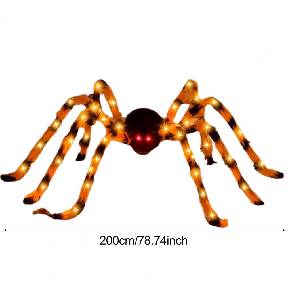 Halloween Big Light Up Spider Scary Hairy LED Spider with Bendable Legs for Indoor Outdoor Halloween Yard Home House Decor