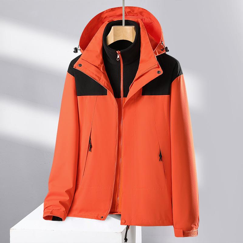 Winter Three-in-one Jacket for Women Two-piece Collection Thickened and Velvet Removable Liner Mountaineering Jacket Wind Resistant Jacket