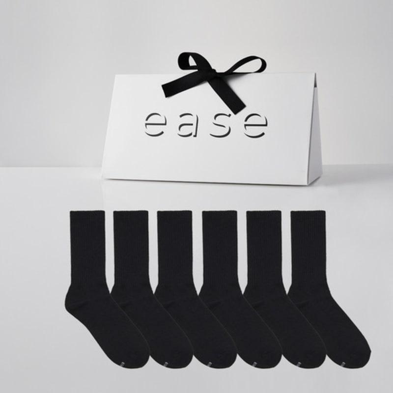 

ease [Подарочная коробка Подарок] Повседневные носки до щиколотки, 6 пар_Черные For women