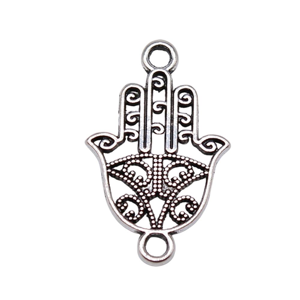 

10 шт., подвески для рук, подвески, античное серебро, цвет цинкового сплава, 15X24 мм