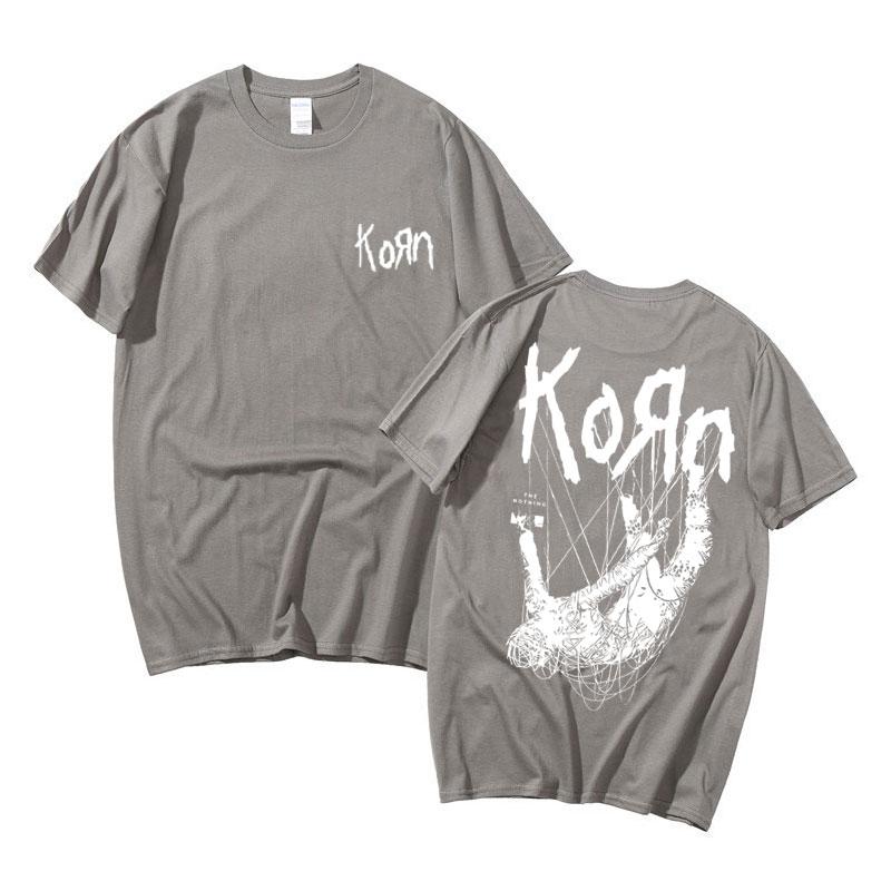 Awesome Singer Rock Band Korn Graphic T-shirt Harajuku Streetwear Men's Novelty Cotton Tshirt Men Short Sleeve Man Casual Tees
