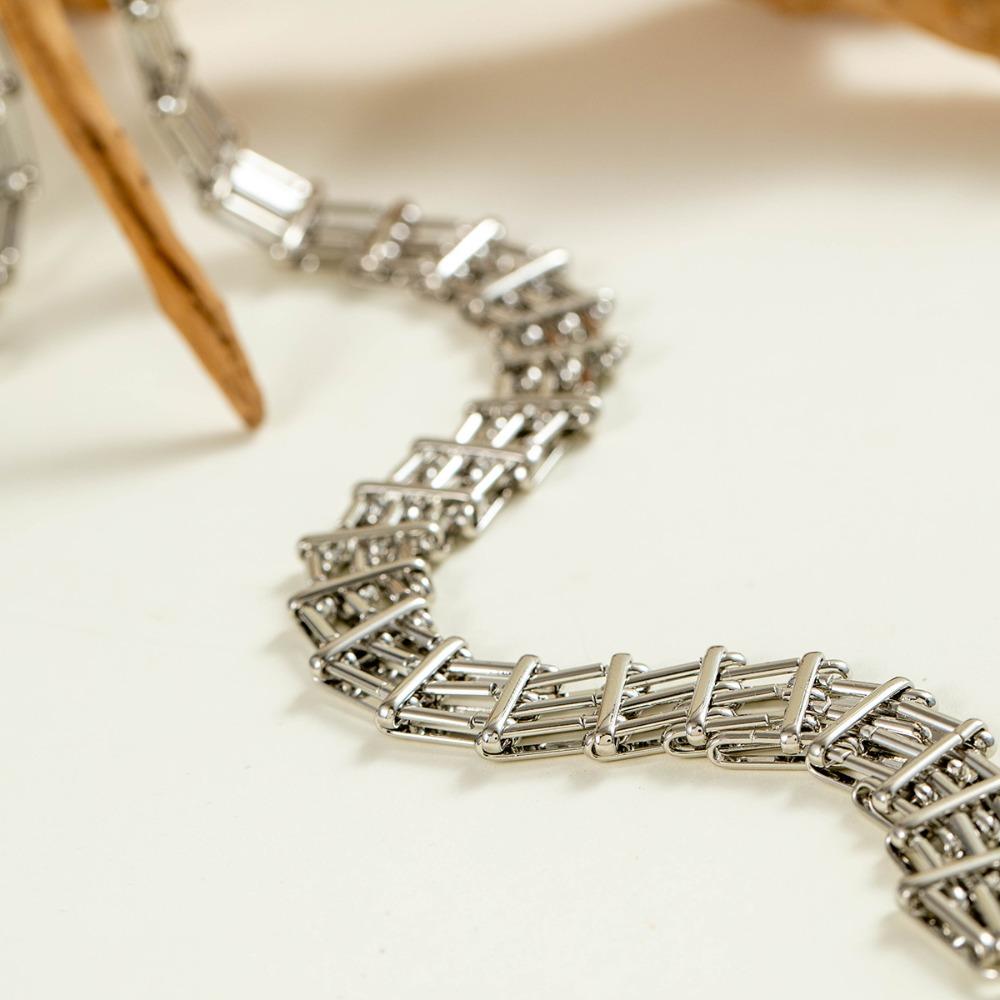 Mesh Design Exaggerated Cuban Chunky Chain Zinc Zinc Alloy Steampunk Choker Cool Hip Hop Necklace  Girls