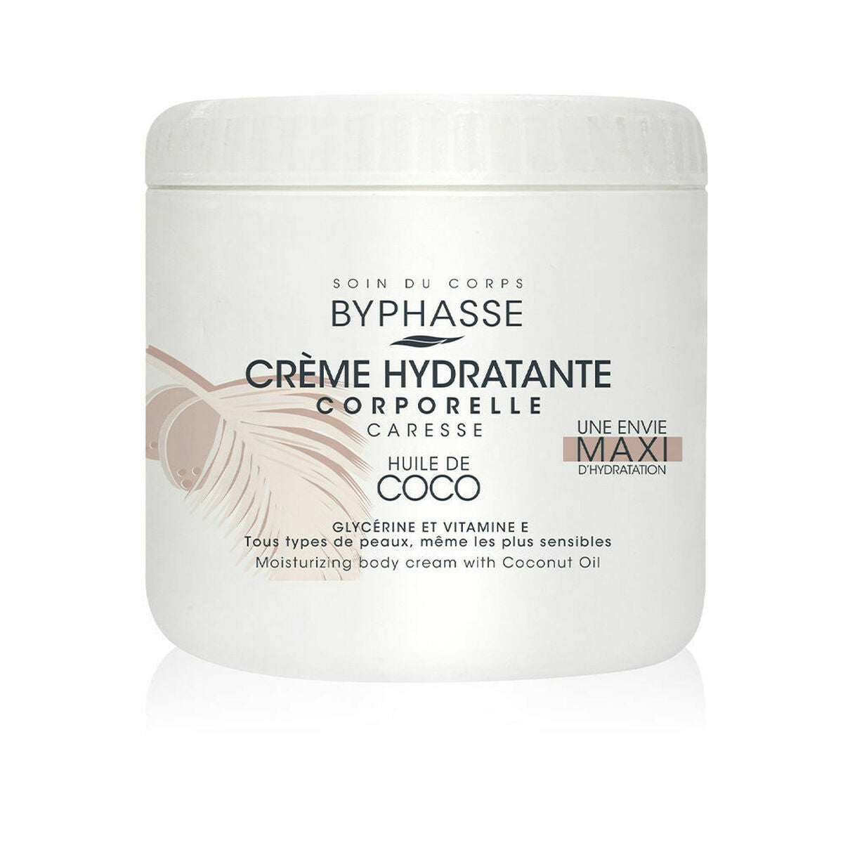 

Soin du corps hydratant Byphasse Huile de noix de coco (500 ml)