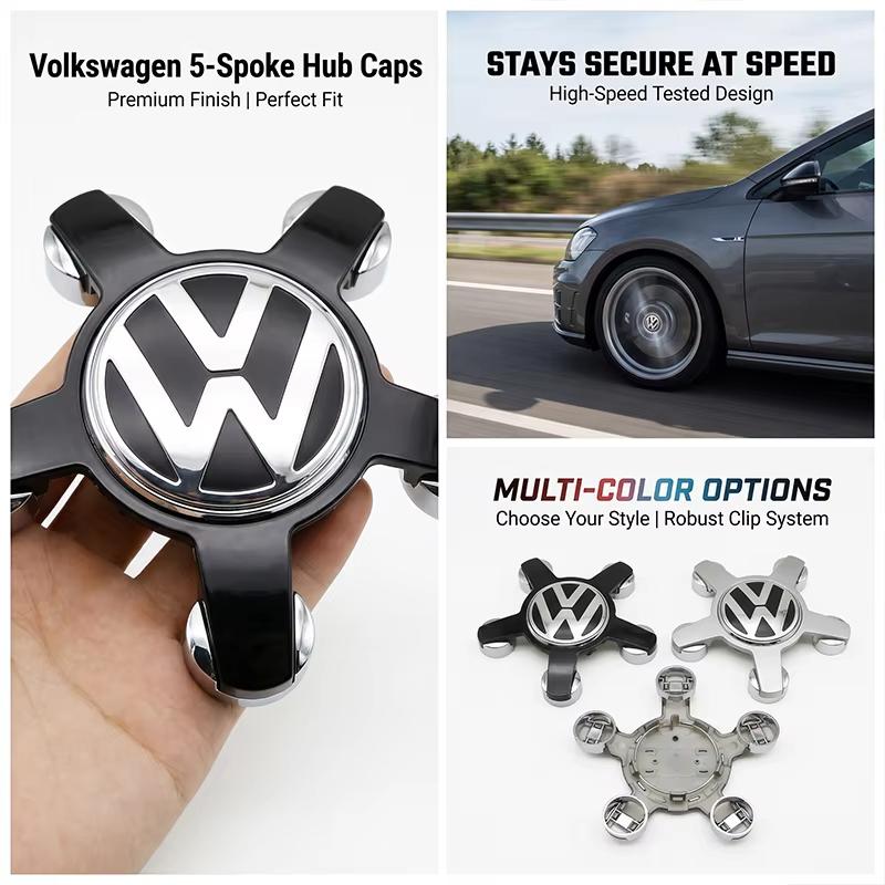FD08-4pcs 135mm Volkswagen Car Wheel Center Cap Hub LOGO Covers Accessories For VW Golf Passat Tiguan Polo Jetta Beetle MK5 6 7 8