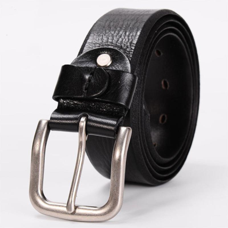 Genuine Leather Retro Pin Buckle First Layer Cowhide Belt Casual Pants Belt Men'S Casual Belt Trendy, Personalized Belt