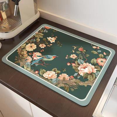 Tappetino Assorbente Antiscivolo in Terra Diatomacea Stile Retrò: Versatile per Cucina, Sala da Pranzo e Bagno