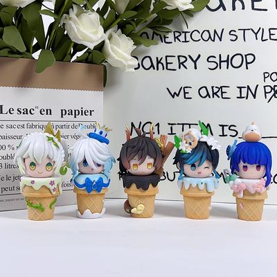 Genshin Impact Anime Figure Ice Cream Cute Kawaii Raiden Shogun Nahida Pvc Furina Model Ornament Collection Room Decor Gifts