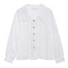 Fashion Autumn New 2024 Casual Long Sleeve Doll Collar White Chiffon Blouse Shirt Women Tops Blouses Shirts J478