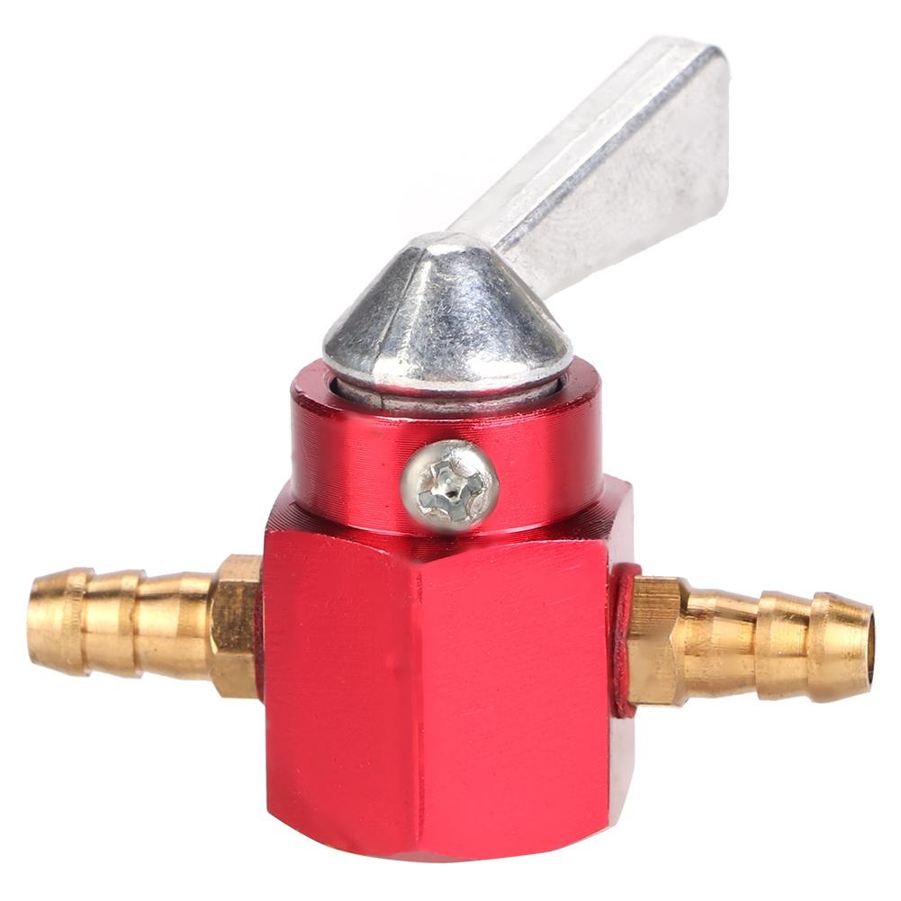 6mm CNC Aluminum Inline Gas Fuel Tap Petcock Switch For PIT PRO Quad Dirt Bike ATV (Red)
