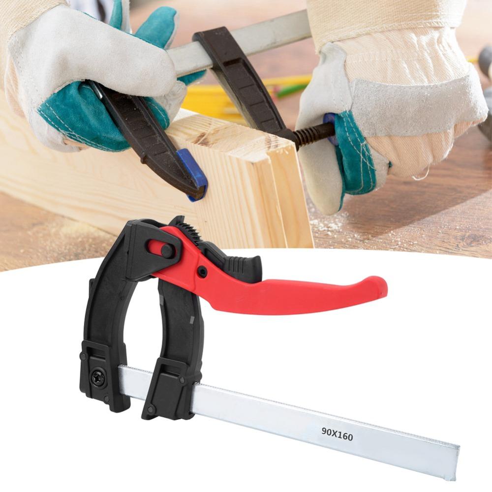 One Handed Woodworking Clamp Ratchet Mechanism Bar Clamp Durable F Clamp Woodworking