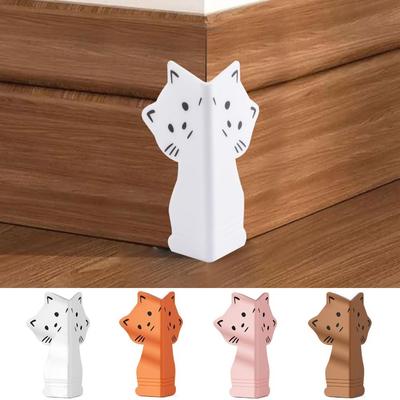 Bande de Protection de Plinthe Forme Chat Sécurité Bébé Protecteur de Coin de Mur Tampon Anti-Collision en Silicone Chambre à Coucher