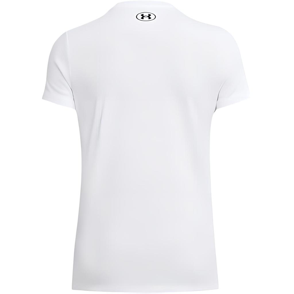 Under Armour Logo Print Casual Crew Neck Short Sleeve T-Shirt Women T-Shirt White 1384231-100