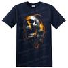 Skull T Shirt Fiery Distressed Gothic Skeleton Art Halloween Graphic Print Tee