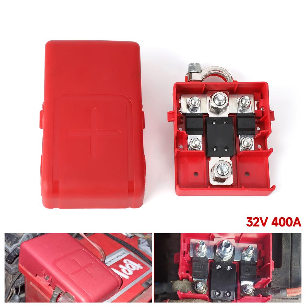 Heavy Duty Battery Terminals Connector 32V/400A with Corrosion Resistant Heavy Duty Battery Fuses Box Upgrades for Car