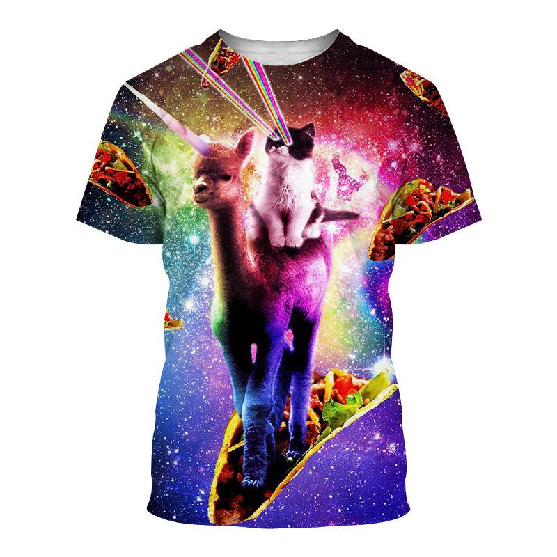 

Летняя Новая Футболка с 3D-принтом Кошки с короткими рукавами Женская Футболка с принтом и круглым вырезом с короткими рукавами S