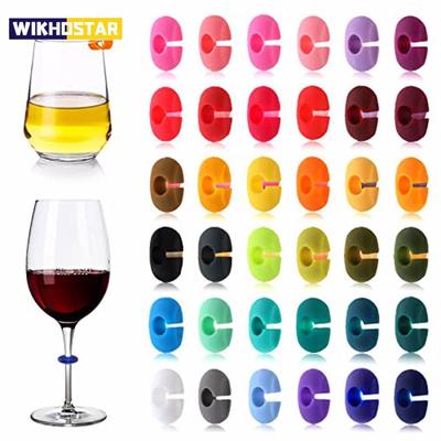 8/12/36 stücke Silikon Weinglas Marker Saft Champagner Tasse Becher Label Becher Tag Bar Hochzeit Identifikation Farbe Party Werkzeuge