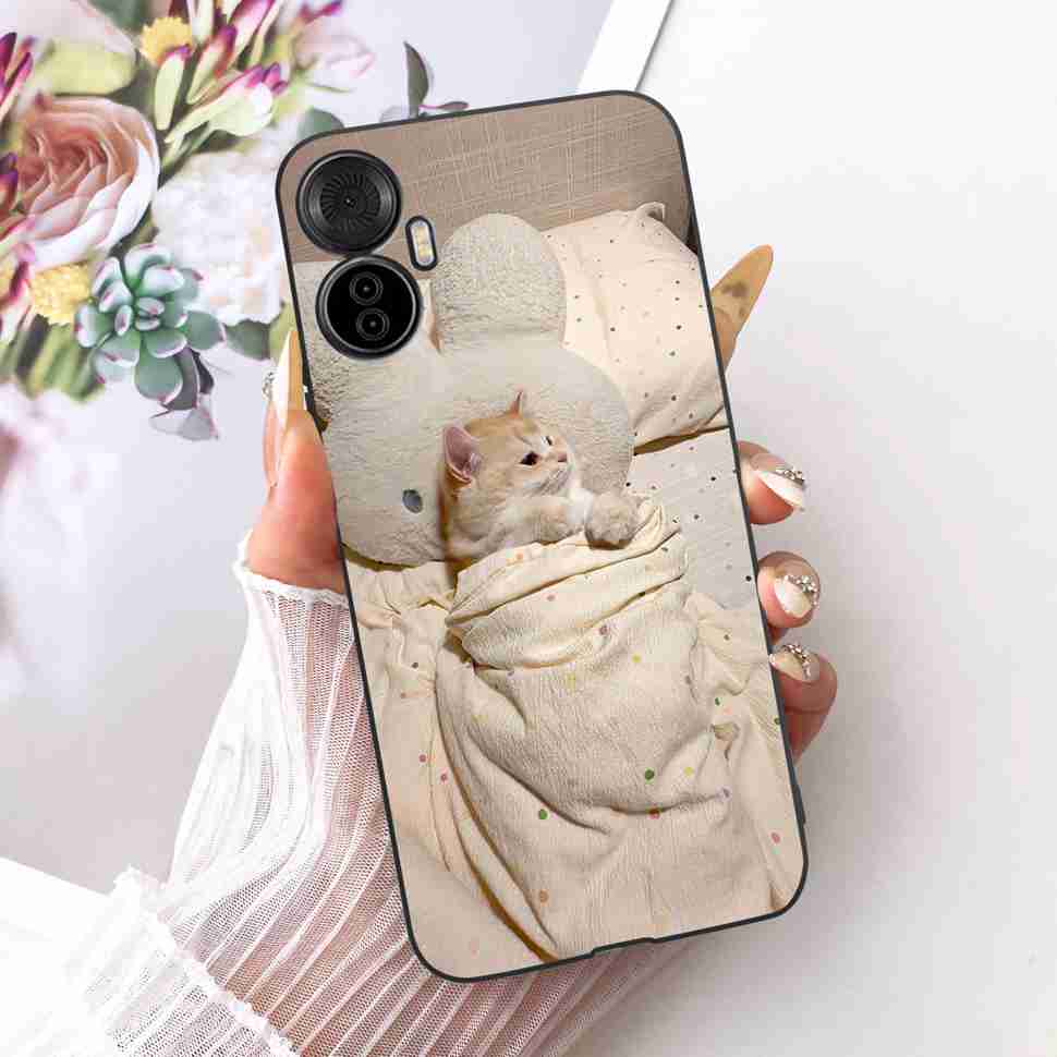 For Itel S18 Pro 6.6" Case Simple Style Pop Patterns Silicone TPU Black Cover Shockproof For ITEL S18 Pro S18pro Phone Cases