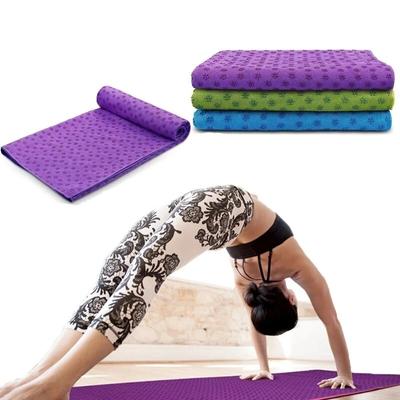 Coperta antiscivolo portatile per yoga Tappetino per yoga Asciugamano sportivo Coperta da viaggio pieghevole Fitness Esercizio Pilates Asciugamano Attrezzatura per il fitness