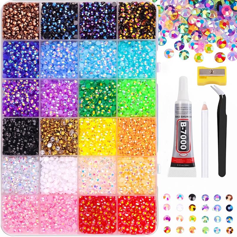 3mm Multicolor AB Resin Flat-Bottom Jelly Rhinestones for DIY Clothing, Nail Art, and Phone Decoration