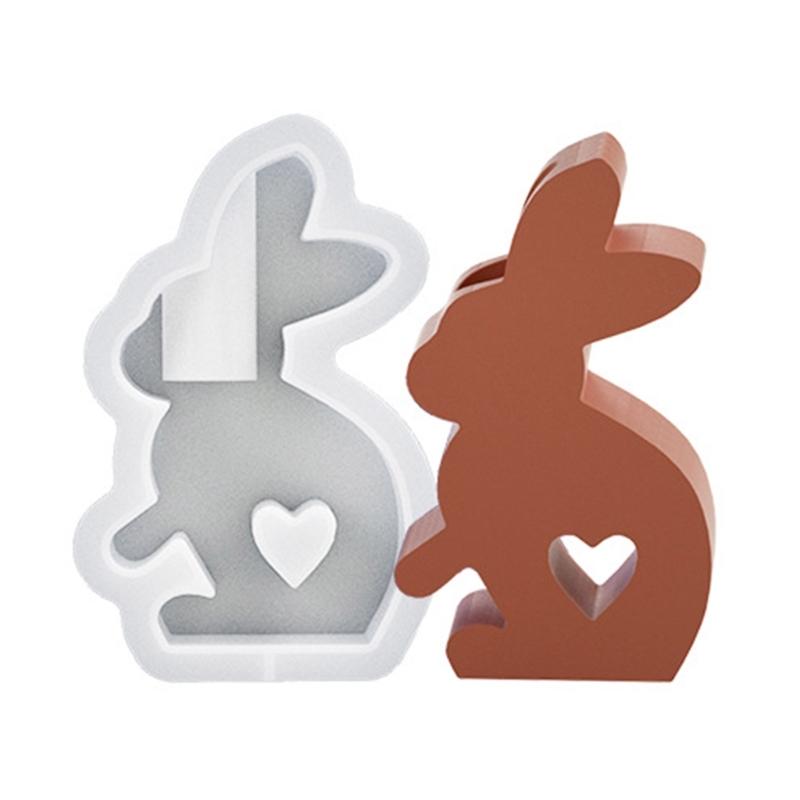 

Форма для Пасхальной свечи DIY Подсвечник Цемент Гипс Силиконовая форма Сердце Кролик Форма для украшений из эпоксидной смолы Домашний декор 1