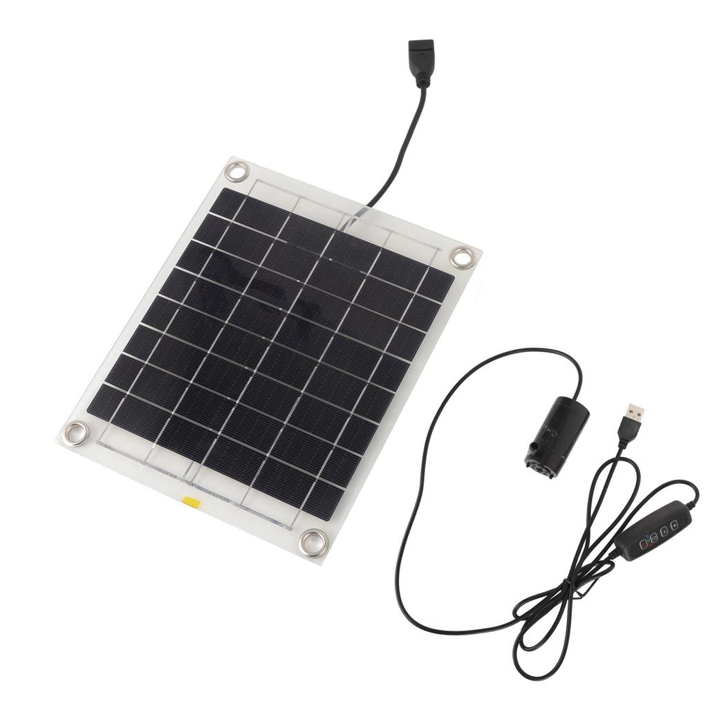 Solar Water Pump Kit 10W Double Sided Monocrystalline Silicon Solar Panel 5V 3W Low Noise Water