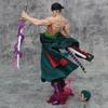 Anime One Piece Roronoa Zoro Battle Ver. GK PVC Action Figure 2 Heads Statue Model Kids Toys Doll Gifts 24cm