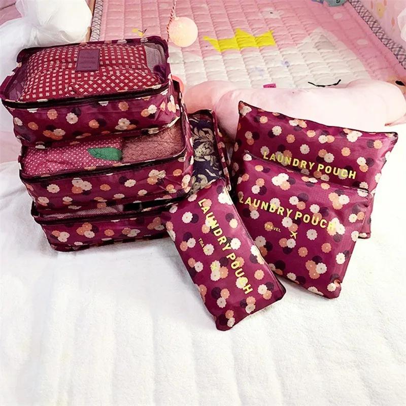 

6pcs/Set Travel Organizer Storage Bags Suitcase Packing Set Storage Cases Luggage Organizer Clothes Bra Shoe Tidy Pouch Bag