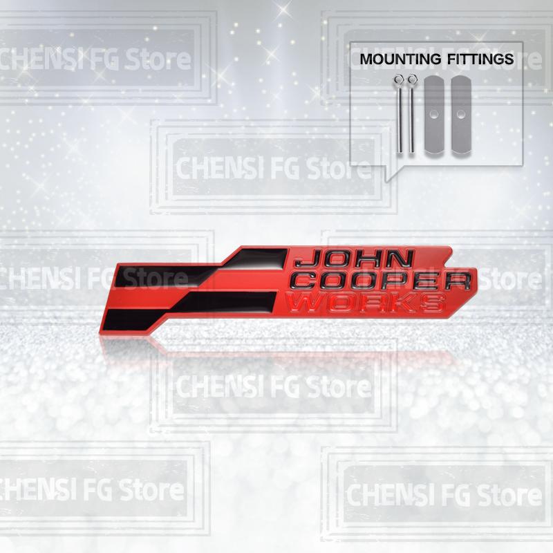 3D Metal Alloy NEW JCW Front Grille Badge For Cooper S R59 R60 R56 R58 F56 Countryman Clubman Car Rear Trunk Emblem Sticker