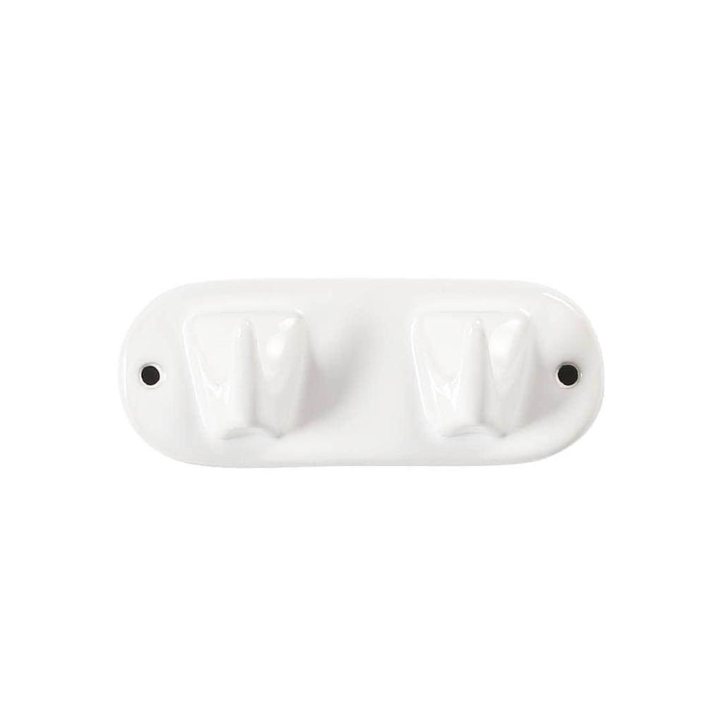 Dulton Porcelain 2 Prong 2 A Timeless Ceramic DIY Wall Height Width Depth Hook, Row, Classic, Parts, Hanging, 6.1cm, 15.9cm, 5.2cm, Y-0617/2