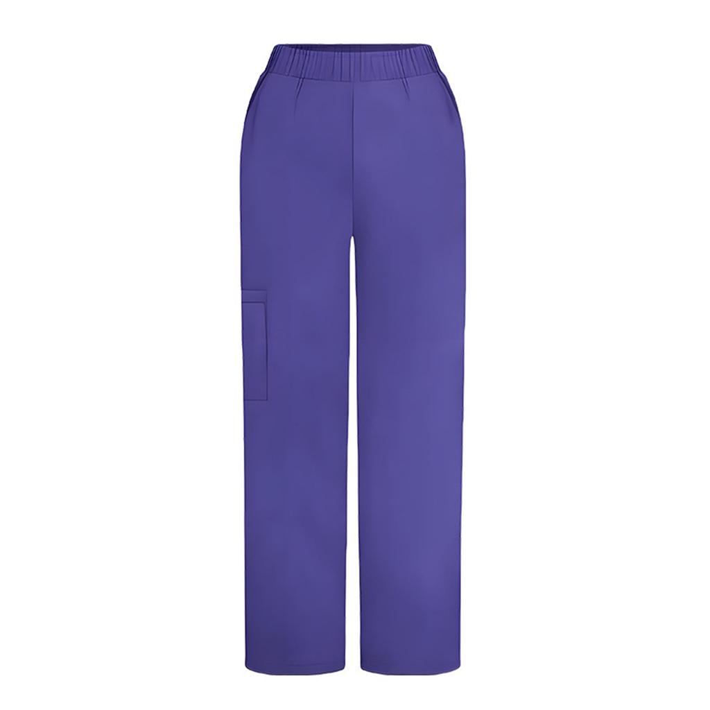 Women Straight Leg Mid Rise Trousers with Flat Front Design for Casual and Suitable for Daily Use