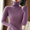Women's Slim Fit High Neck Knit Sweater - Autumn/Winter Base Layer Pullover