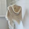 High Quality Winter Triangle Shawl Versatile Tassel Knitted Shawl Wraps Thickned Cold Proof Blanket Scarf for Women