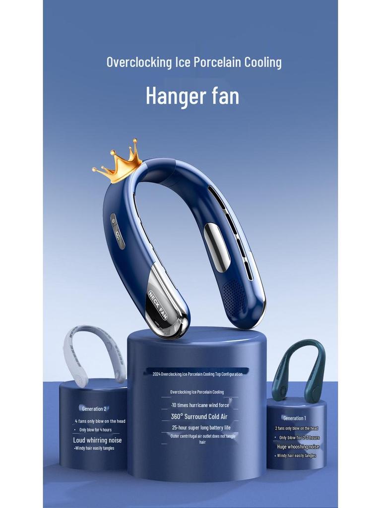 Bladeless Hands-Free Neck Fan: Portable, Wearable, and Perfect for Outdoor Sports