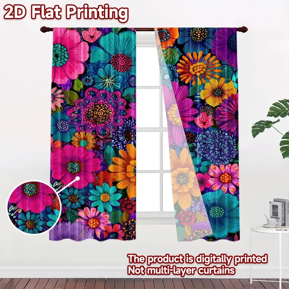 2D Flat Photography Backdrop Popular Background Cloth Colorful Floral Blooms (2) 100% Polyester Holiday Decorations Use for
