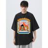 Carrying A Catlearn About Society Washed Retro Male Tops Summer Loose T-Shirt Cotton T-Shirt Clothes Casual T-Shirts