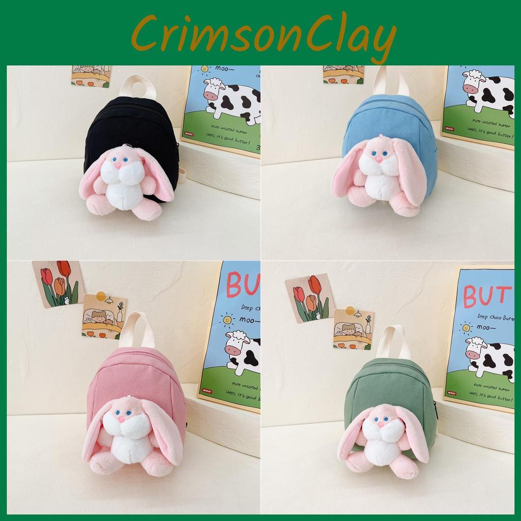 Cartoon Cute Plush Rabbit Doll Decoration Children Backpack Preschoolers For