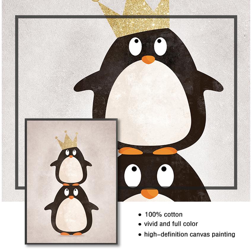 Painting Print Baby Room Home Wall Decor Nordic Cute Animal Hippo Penguin Polar Bear Portrait A4 A3 A2 Canvas Art Poster