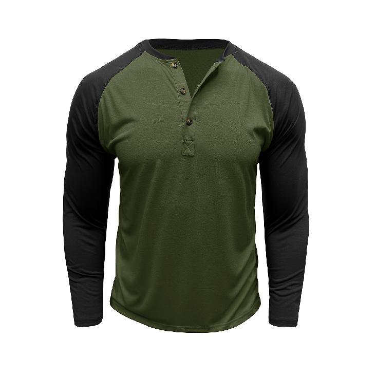 Retro Men'S Outdoor Loose Autumn Hoodie Casual Long Sleeved Henley Collar Top Shirt Cardigan