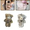 Adorable Plush Dirty Bear Charm Keychain Lovely Animal Pendant for Backpack or Handbags Fashionable Key Accessory