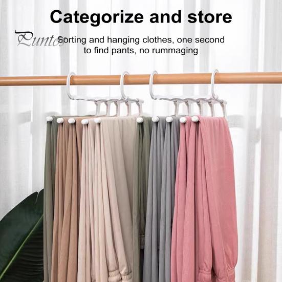 Pants Hanger with Rotatable Hook Strong Load-bearing Telescopic Folding Multifunctional Pants Rack Trousers Hanger