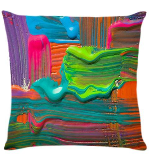 Colorful Pigment Printed Pattern Home Decor Pillowcase Bedroom Living Room Sofa Decoration Polyester Cushion Cover With Zipper