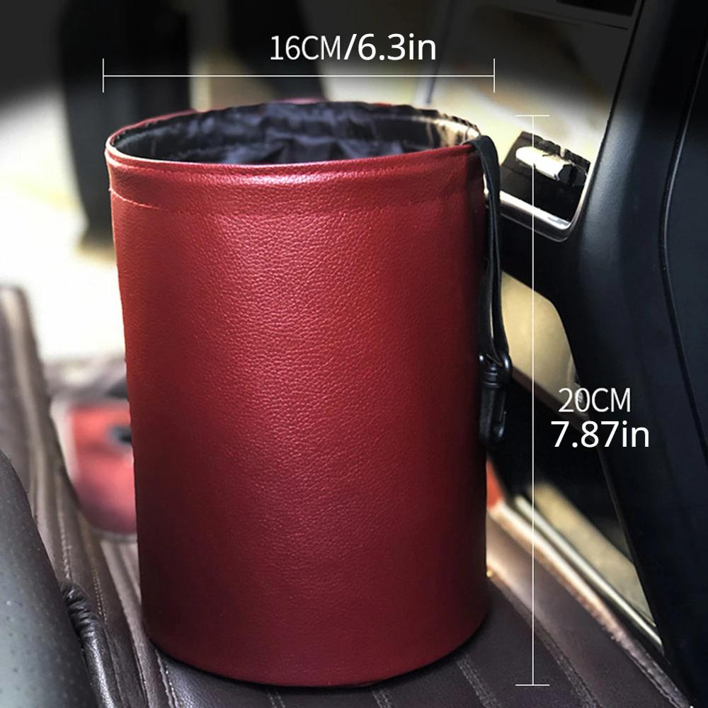 Foldable Car Trash Can Interior Rubbish Container Waste Organizer Holder Car Storage Busket Waterproof Garbage Car Garbage Bin