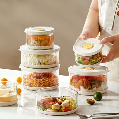 Silikonová skleněná krabička na oběd Ohřívatelná v mikrovlnné troubě Pracovní krabička na oběd Vakuově uzavřená bento krabička Lednička Krabička na uchování čerstvosti