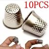 10 Stück/Set DIY Nähwerkzeuge Fingerschutz Antiker Hartmetall Messing Nähfingerhut Nadeln Nähzubehör