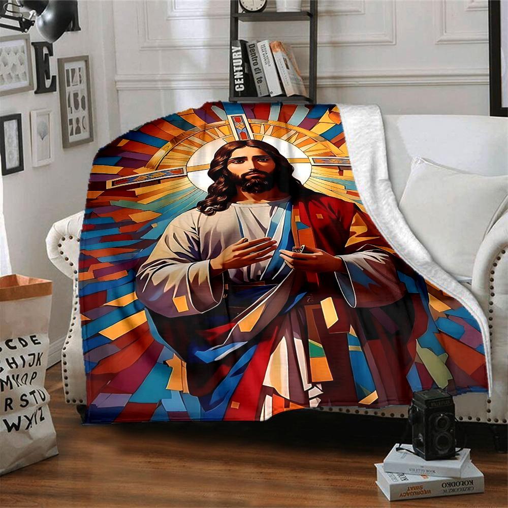 1pc Sacred Artwork Blanket - Perfect Gift for Birthdays, Christmas & Halloween- Soft, Warm & Versatile yy250909084