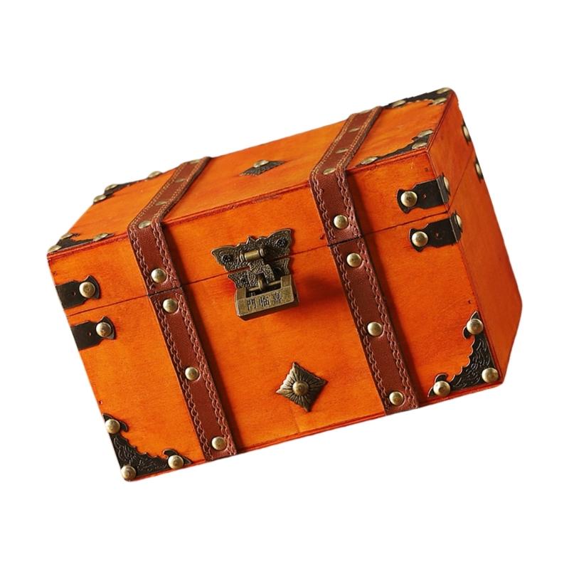 Cultural Leather Jewelry Case With Security Mechanism For Home Decoration And Storage Elegant Treasures Chest