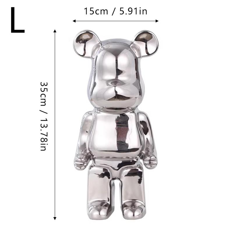 Electroplating Cartoon Bear Ornament Piggy Bank Resin Handicraft Creativity Affordable Luxury Desktop Living Room Decoration