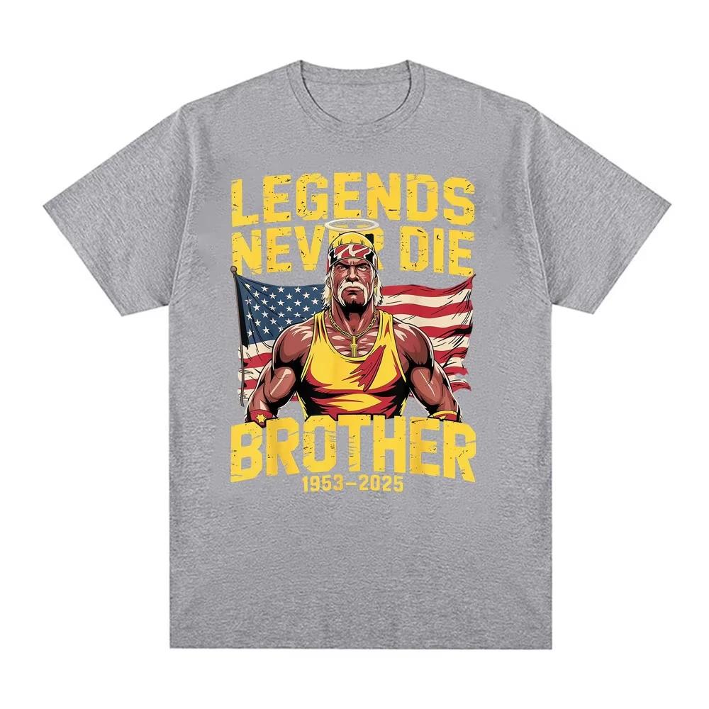 Legendy nikdy neumírají Bratře 1953-2025 Hulk Hogan Hulkamania Trička Pánská Dámská Móda Klasické Nadměrné Bavlněné Tričko Streetwear