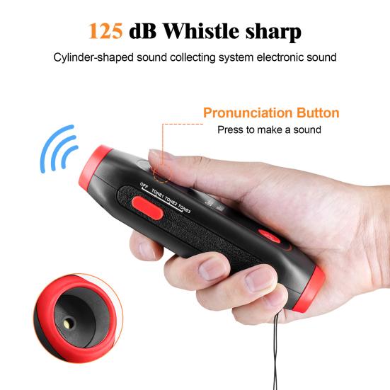 Electronic Whistle Crisp Sound High Decibel Compact Size Lanyard Design with LED Light Battery-operated Camping Electronic Whistle Outdoor Emergency